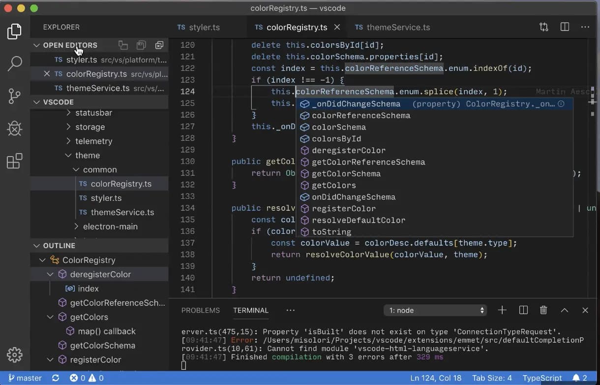 Visual Studio Code editor