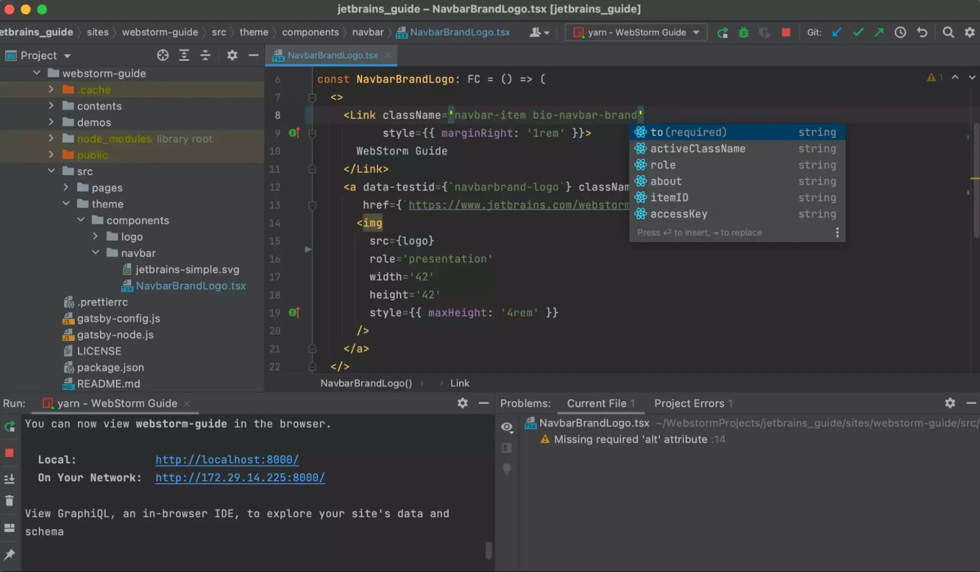 WebStorm editor